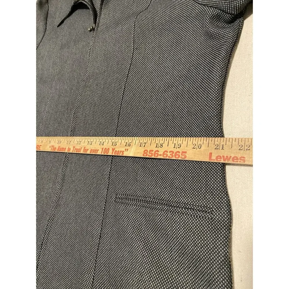 Vtg Alfred Dunner Womens 2pc Houndstooth Suit Size 16 Gray Jacket-Skirt Office